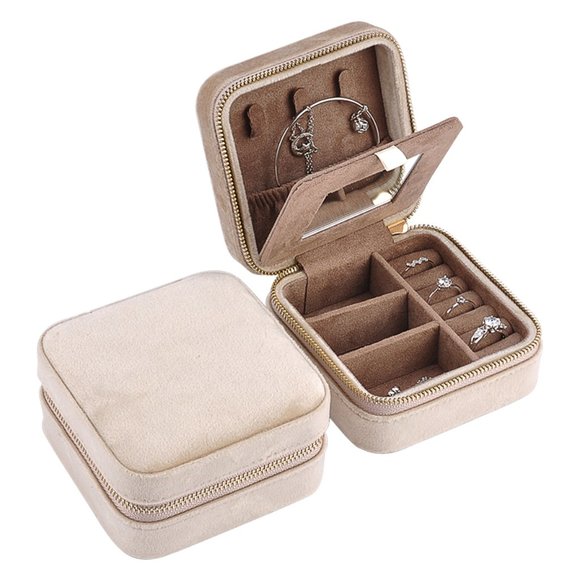 NWT Jewellery Box // Beige + Mirror - Picture 1 of 1